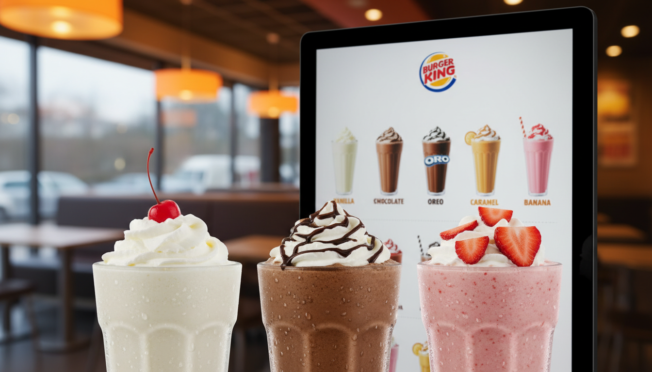 burger king milkshakes menu