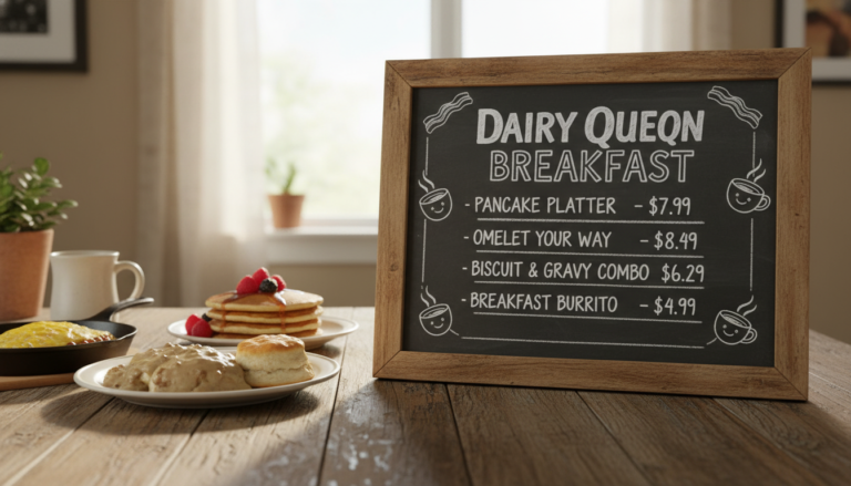 dairy queen breakfast menu with prices